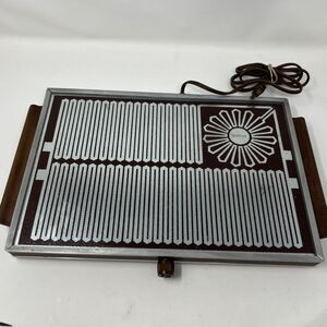 VINTAGE SALTON WARMING HOTRAY FOOD WARMER GLASS TOP MID CENTURY-WORKS